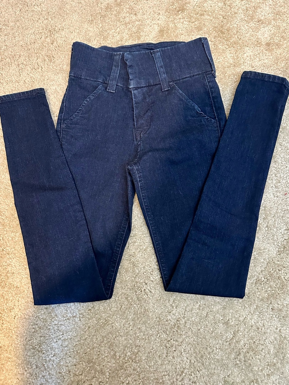 Express High Rise Dark Blue Skinny Jeans